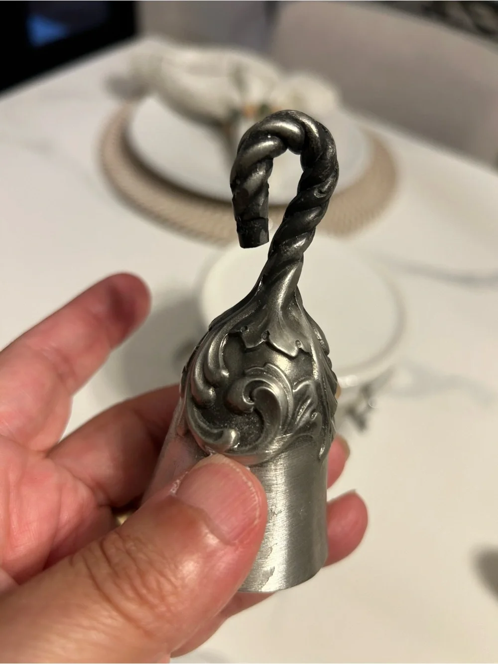 Vintage Antique Pewter Bell 4”